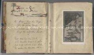 Selbstgefertigte Bild-Dokumentation über das britische Kriegsgefangenenlager POW Camp 380 am Suezkanal mit Fotos und handschriftlichen Erläuterungen