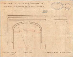 Pfann, Paul; München, Möhlstr.; Wohnhaus O. Bischoff - Marmorkamin im Esszimmer (Ansichten)