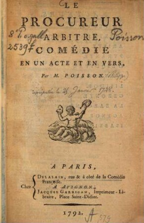 Le procureur arbitre : comédie en un acte et en vers