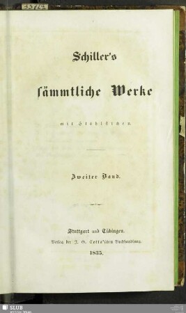 2: Schiller's sämmtliche Werke : mit Stahlstichen