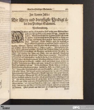 Die Drey und dreyssigste Predigt über den Prediger Salomon.