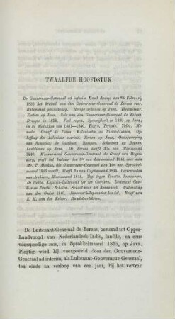 Twaalfde hoofdstuk. De Gouverneur-Generaal ad interim Baud draagt den 28 Februarij 1836 het bewind aan den Gouverneur-Generaal de Eerens over ...