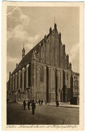 Stettin. Johanniskirche von der Heiligengeiststraße.