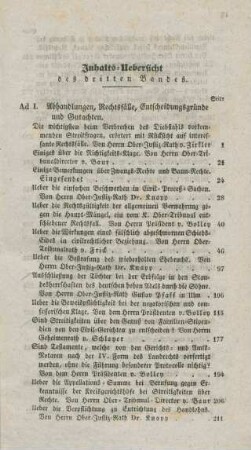 Inhalts-Uebersicht des dritten Bandes