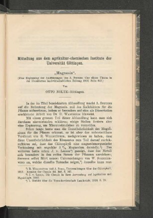 Mitteilungen aus dem agrikultur-chemischen Institute der Universität Göttingen.