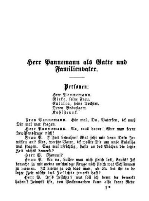 Herr Pannemann als Gatte und Familienvater