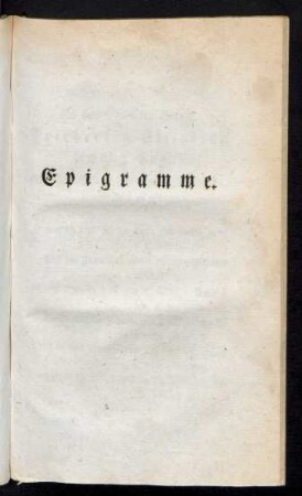 Epigramme