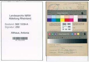 Entnazifizierung Antonia Althaus , geb. 12.11.1913 (Dolmetscherin)