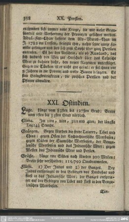 XXI. Ostindien
