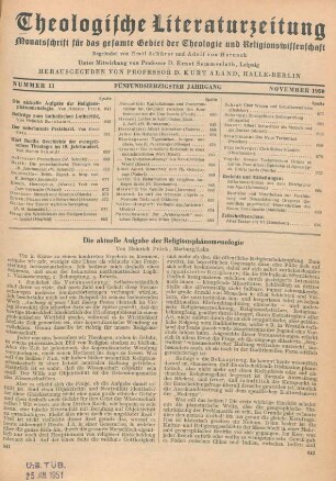 641-646 Die aktuelle Aufgabe der Religionsphänomenologie