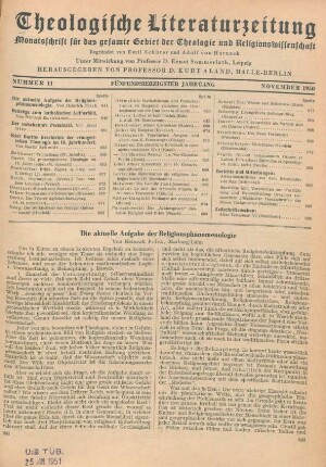 641-646 Die aktuelle Aufgabe der Religionsphänomenologie