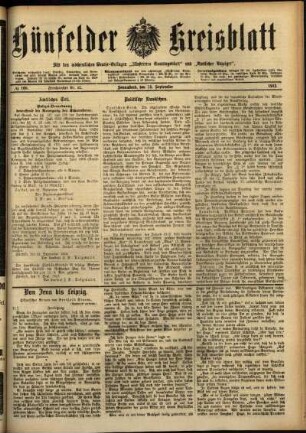 Ausgabe vom Samstag, den 13. September 1913.