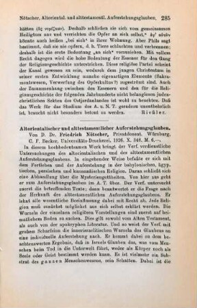 284-285 [Rezension] Bousset, Wilhelm, Die Religion des Judentums im späthellenistischen Zeitalter