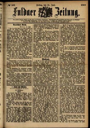 Ausgabe vom Freitag, den 21. Juni 1889.