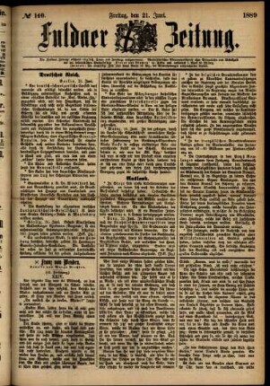 Ausgabe vom Freitag, den 21. Juni 1889.