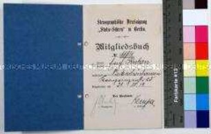 Mitgliedsbuch der Stenographischen Vereinigung "Stolze-Schrey" zu Berlin für Erich Rutzen