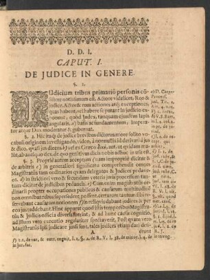 Caput. I. De Iudice In Genere.