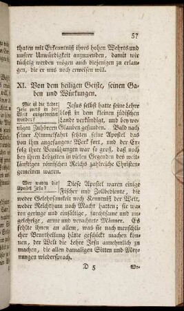 XI. Von dem heiligen Geiste, seinen Gaben und Würkungen.