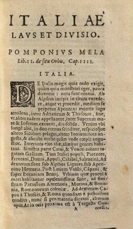 Itinerarii Italiae rerumque Romanarum libri III