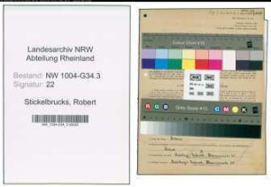 Entnazifizierung Robert Stickelbrucks , geb. 12.05.1888 (Drogist)