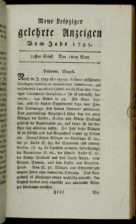 75stes Stück. Den 18ten September.