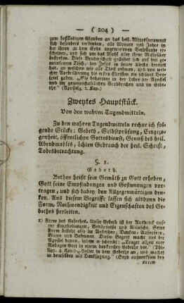 Zweytes Hauptstueck. Von den wahren Tugendmitteln