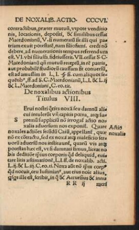 De noxalibus actionibus Titulus VIII.