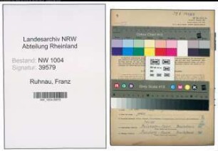 Entnazifizierung Franz Ruhnau , geb. 27.06.1903 (Kaufm.Angestellter)