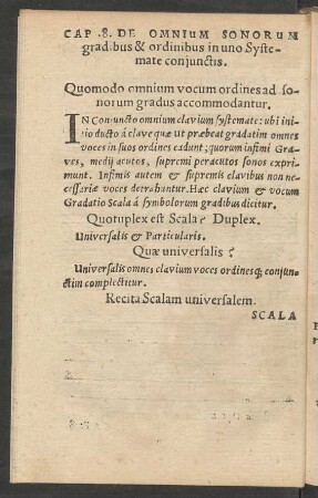 Cap. 8. De Omnium Sonorum gradibus & ordinibus in uno Systemate coniunctis.