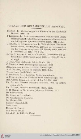 Opgave der geraadpleegde Bronnen