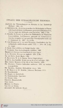 Opgave der geraadpleegde Bronnen