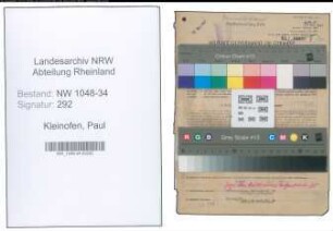 Entnazifizierung Paul Kleinofen , geb. 26.06.1909 (Arzt)