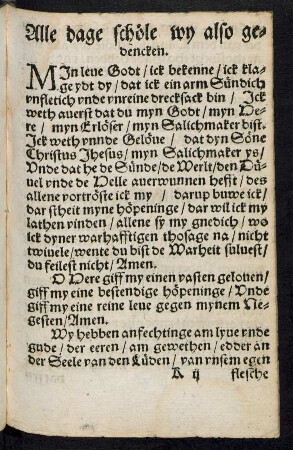 Alle dage schöle wy also gedencken.