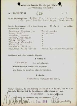 Weidemann, Lydia