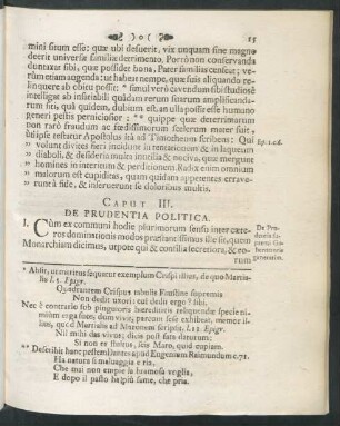 Caput III. De Prudentia Politica