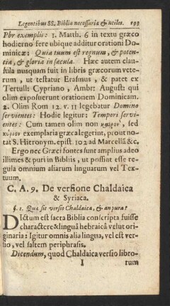 C. A. 9. De versione Chaldaica & Syriaca