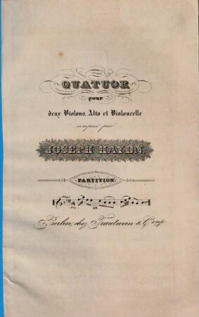 Partition des quatuors, 69. [H 3,12]. - 16 S. - Pl.-Nr. 868