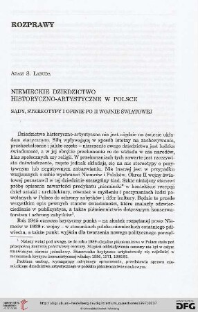 8: Niemieckie dziedzictwo historyczno-artystyczne w Polsce : sądy, stereotypy i opinie po II wojnie światowej