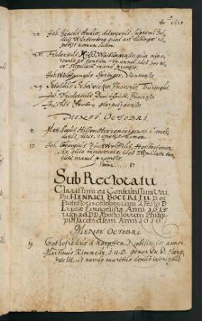 Winterhalbjahr 1615/1616. Rektorat Heinrich Bocer