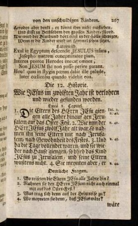 267-275, Die 12. - 14. Historie