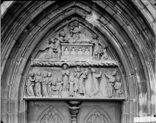Breisach Sankt Stephansmünster Westportal 1320/1330 gefertigt Tymparon Szenen aus der Stephanslegende