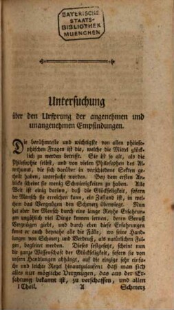 Johann Georg Sulzers vermischte Philosophische Schriften. 1