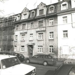 Dresden-Pieschen, Hans-Sachs-Straße 60/54. Wohnzeile (um 1910). Straßenansicht (Nr. 58)