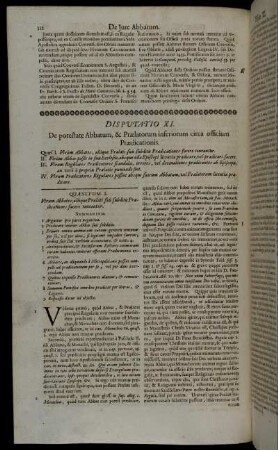 Disputatio XI. De potestate Abbatum, & Prælatorum inferiorum circa officium Prædicationis.
