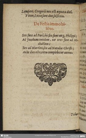 De Festis immobilibus