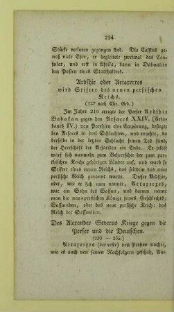 Ardshir oder Artaxerxes