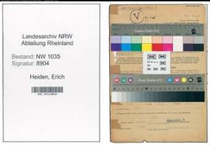 Entnazifizierung Erich Heiden , geb. 08.07.1897 (Berginspektor)