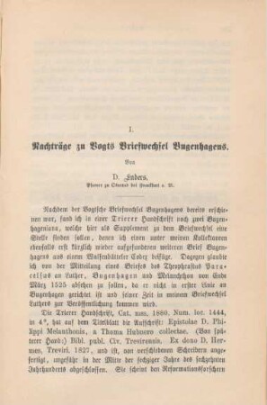 787-792 Nachträge zu Vogts Briefwechsel Bugenhagens