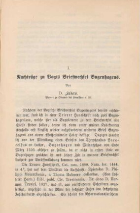 787-792 Nachträge zu Vogts Briefwechsel Bugenhagens