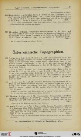 Österreichische Topographien (Nr. 630-651)